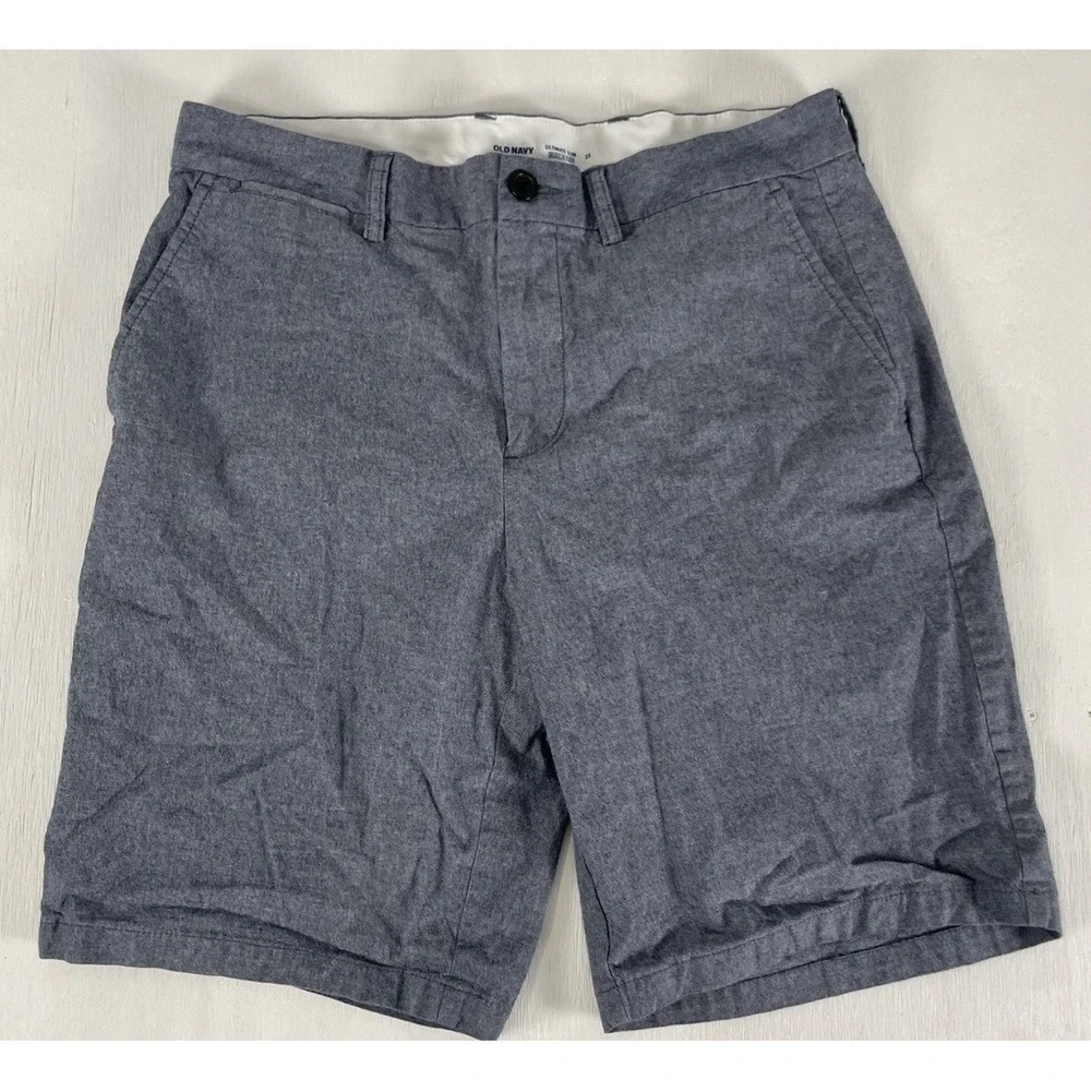 Old Navy Ultimate‎ Slim Fit Blue Gray Men's 33 Shorts Flat Front Classic Prep